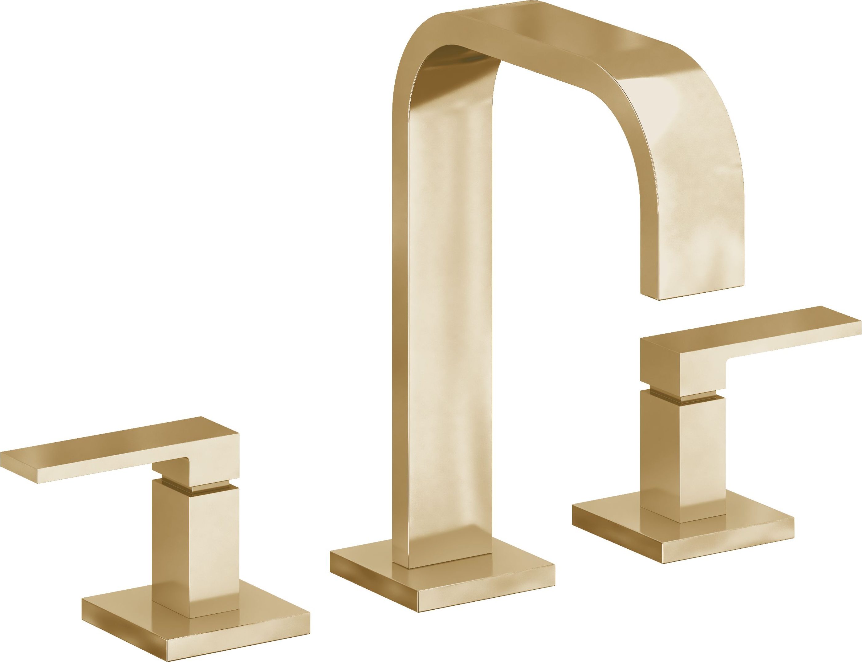 California Faucets - 7802-PBU - 8" Widespread Lavatory Faucet - Polished Brass Uncoated - Terra Mar