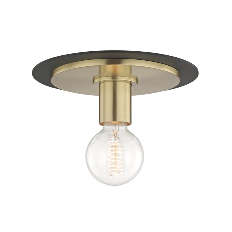 Mitzi - H137501S-AGB/BK - One Light Flush Mount - Milo - Aged Brass/Black