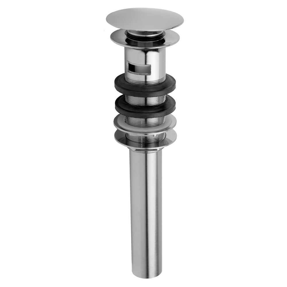 Finger Touch Round Lavatory Drain with Overflow in Multiple Finishes - Maison&Co.