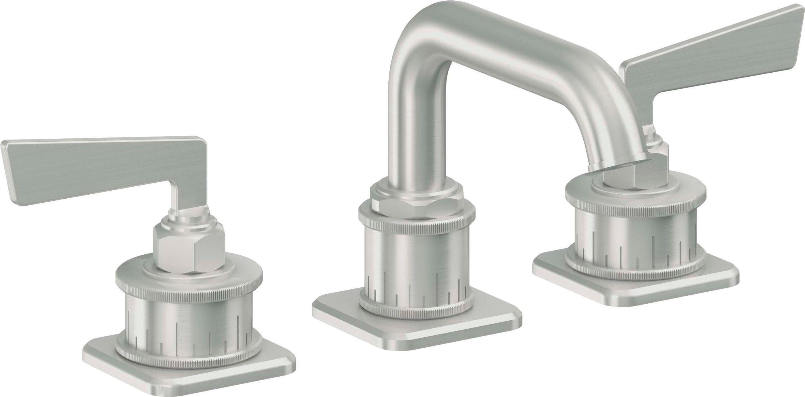 California Faucets - 8502ZB-SC - 8" Widespread Lavatory Faucet with ZeroDrain - Satin Chrome (PVD) - Steampunk Bay