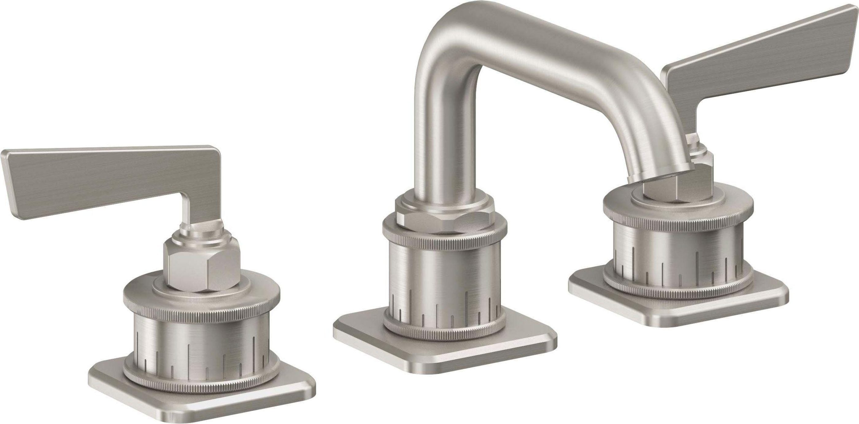 California Faucets - 8502ZB-USS - 8" Widespread Lavatory Faucet with ZeroDrain - Ultra Stainless Steel (PVD) - Steampunk Bay