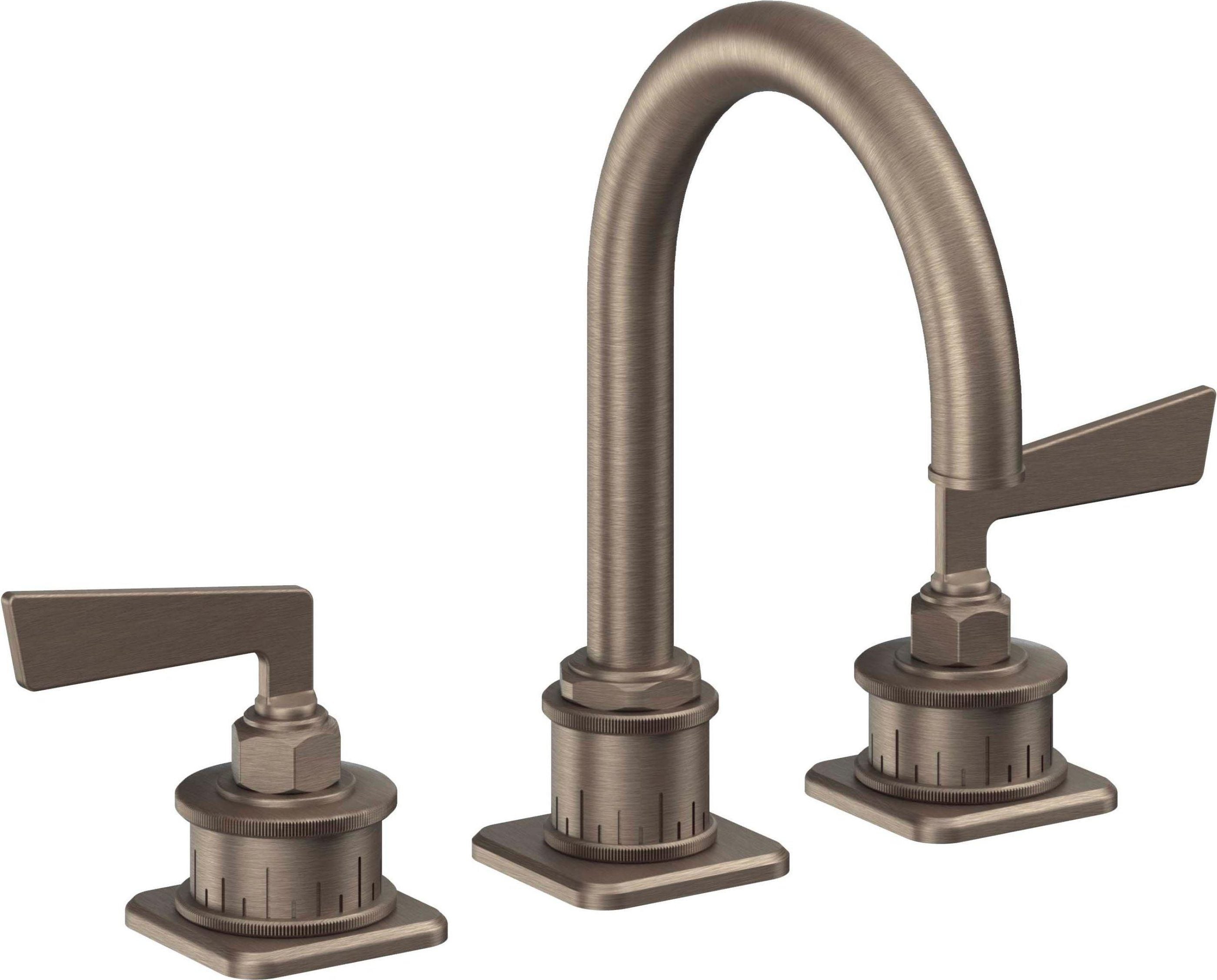 California Faucets - 8602-ANF - 8" Widespread Lavatory Faucet - Antique Nickel Flat - Steampunk Bay