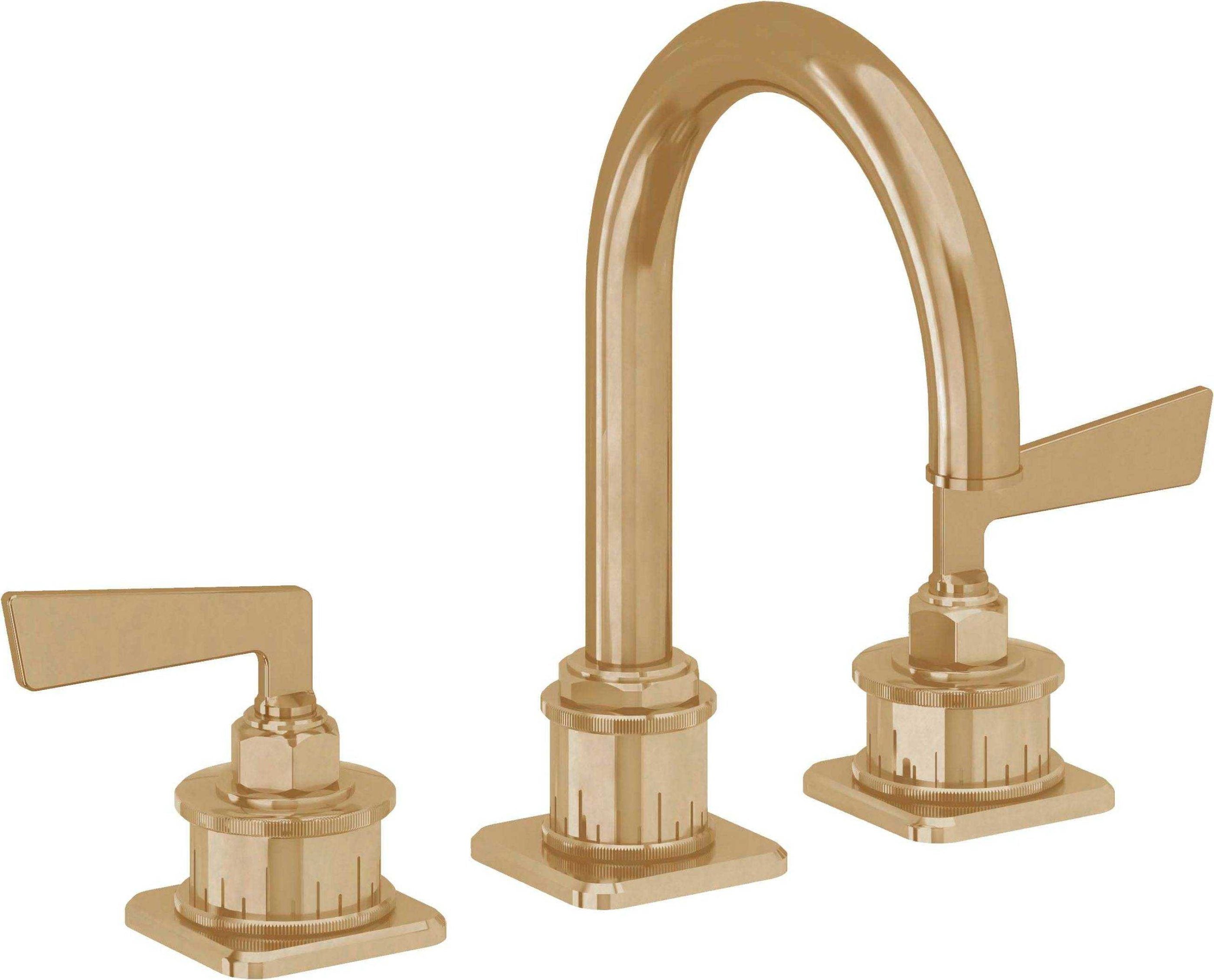 California Faucets - 8602-BBU - 8" Widespread Lavatory Faucet - Burnished Brass Uncoated - Steampunk Bay