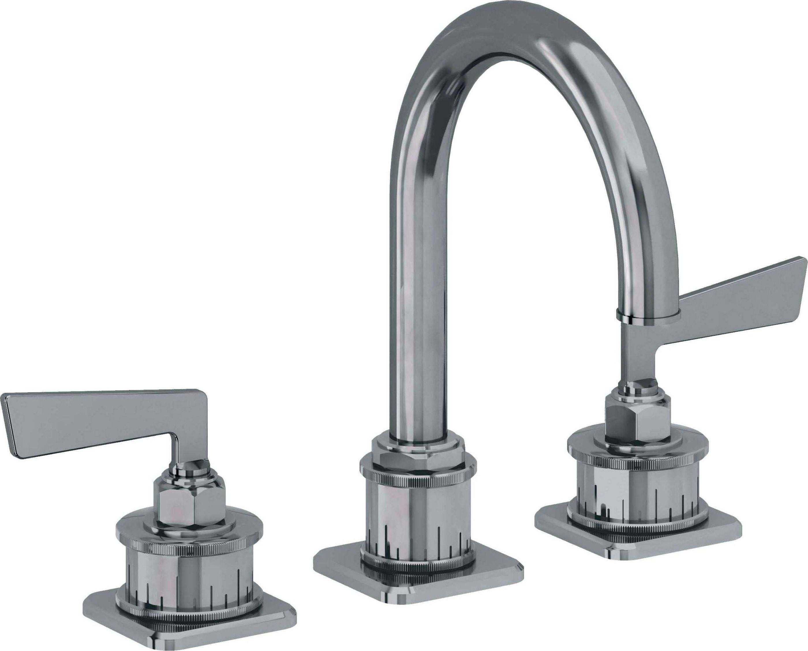 California Faucets - 8602-BLKN - 8" Widespread Lavatory Faucet - Black Nickel (PVD) - Steampunk Bay