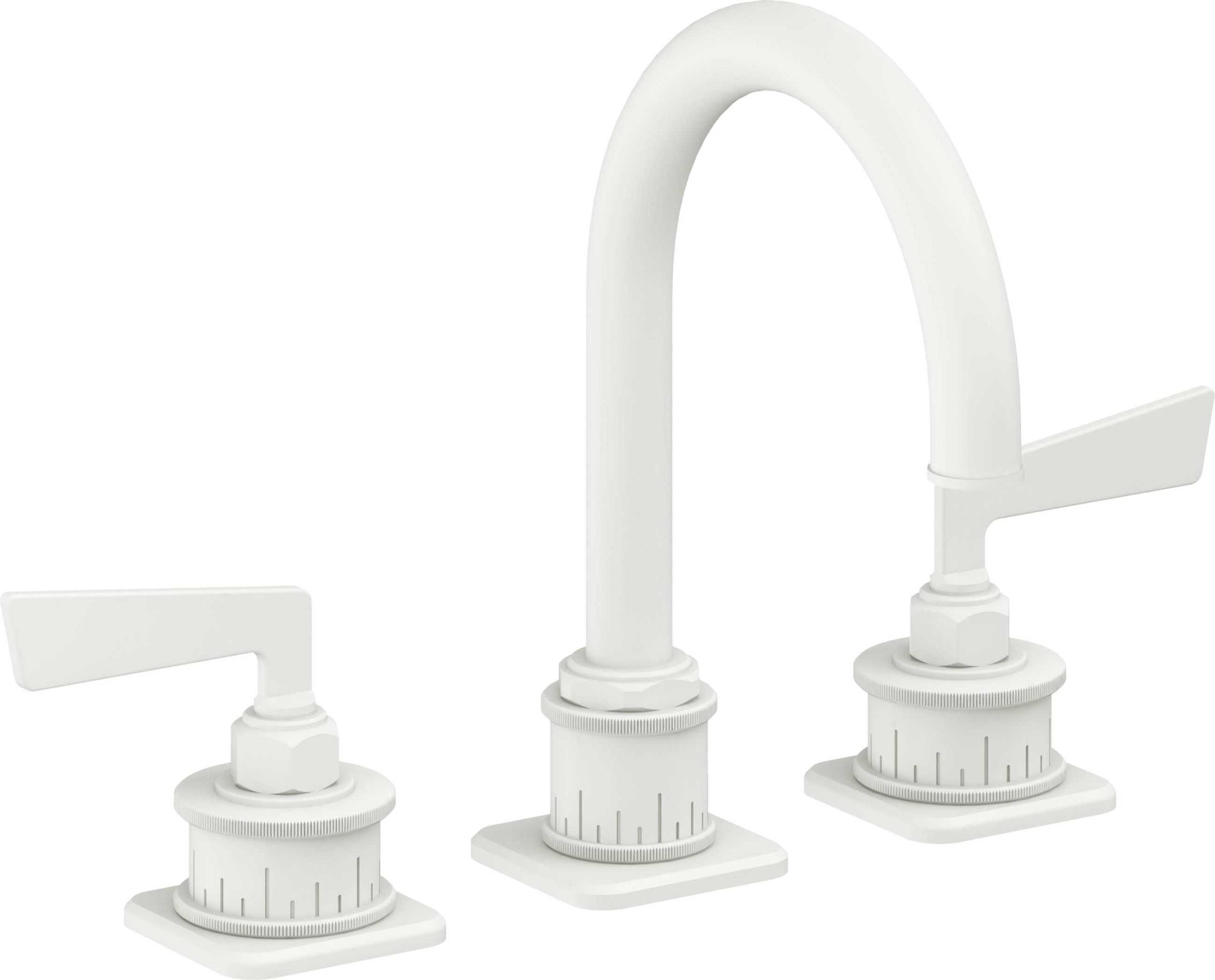 California Faucets - 8602-MWHT - 8" Widespread Lavatory Faucet - Matte White - Steampunk Bay