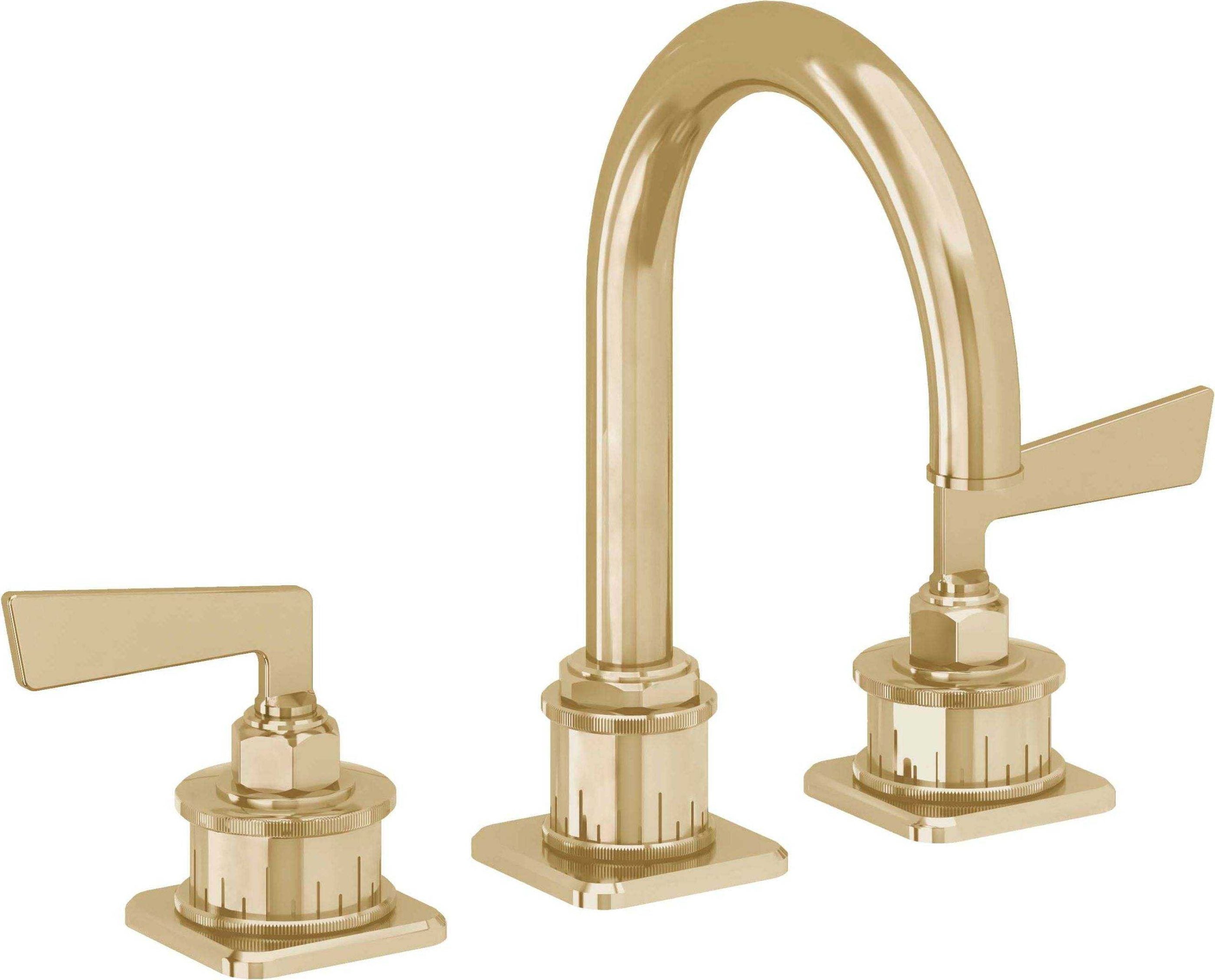 California Faucets - 8602-PBU - 8" Widespread Lavatory Faucet - Polished Brass Uncoated - Steampunk Bay