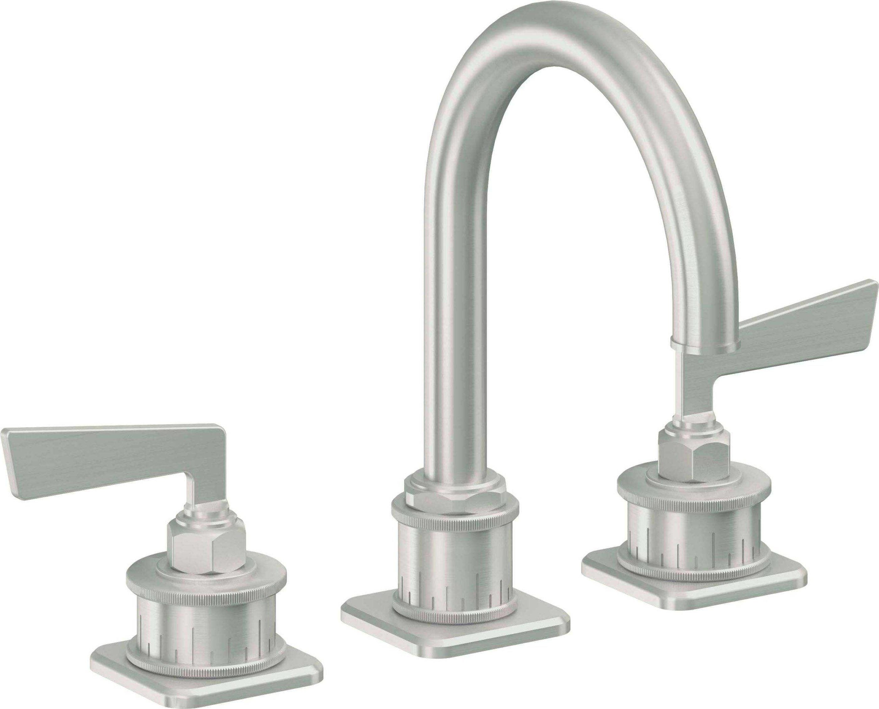 California Faucets - 8602-SC - 8" Widespread Lavatory Faucet - Satin Chrome (PVD) - Steampunk Bay