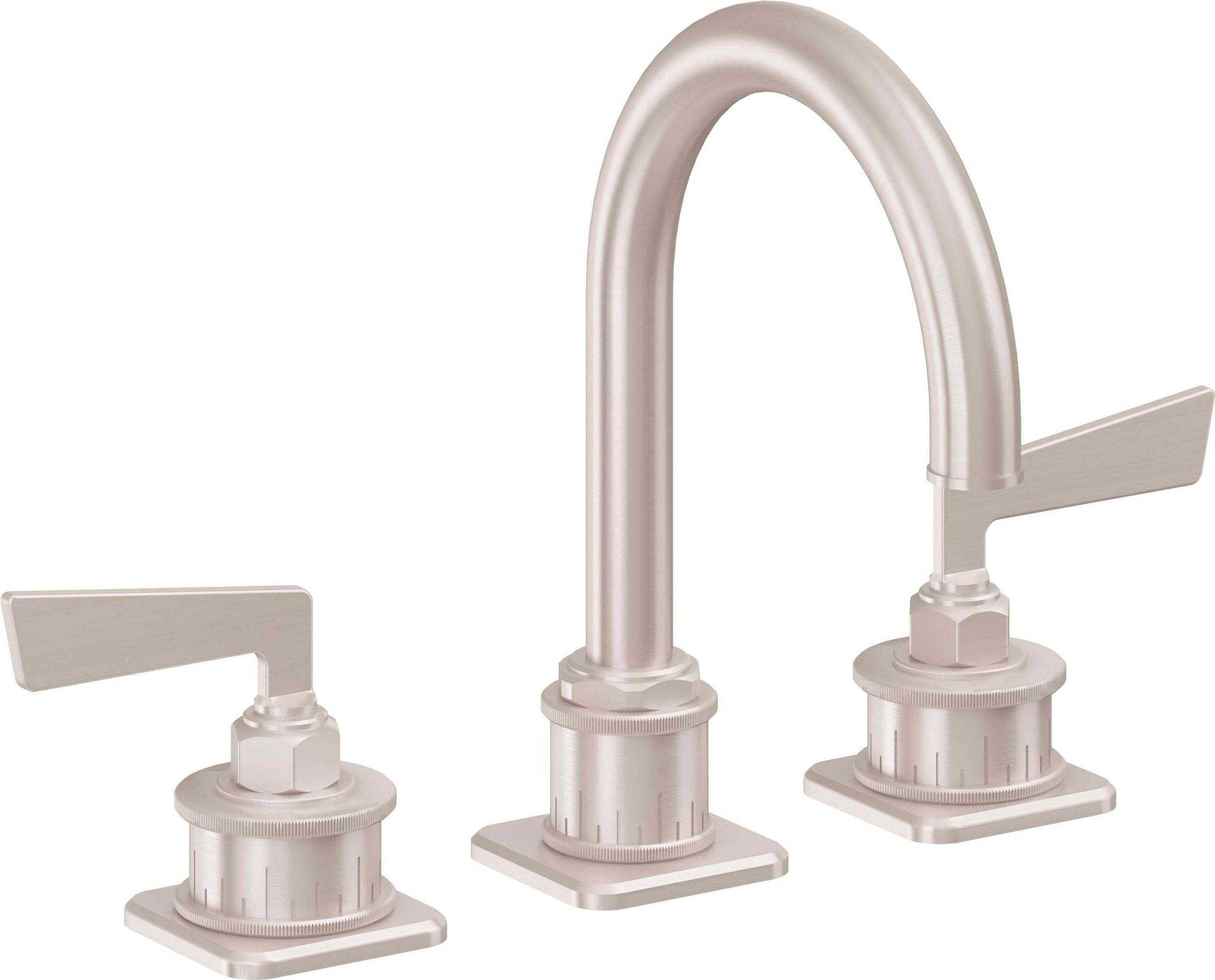 California Faucets - 8602-SN - 8" Widespread Lavatory Faucet - Satin Nickel  - Steampunk Bay