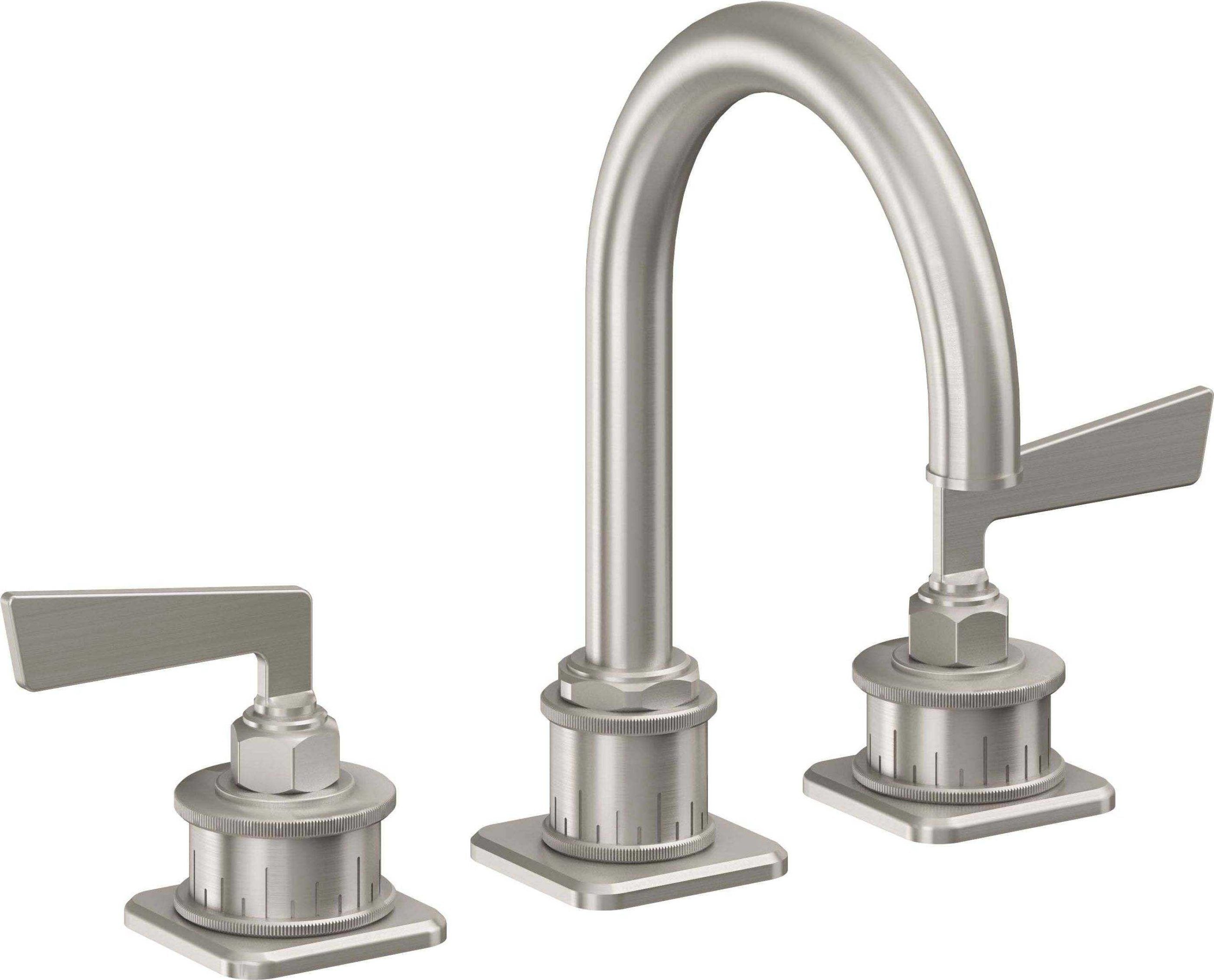 California Faucets - 8602-USS - 8" Widespread Lavatory Faucet - Ultra Stainless Steel (PVD) - Steampunk Bay