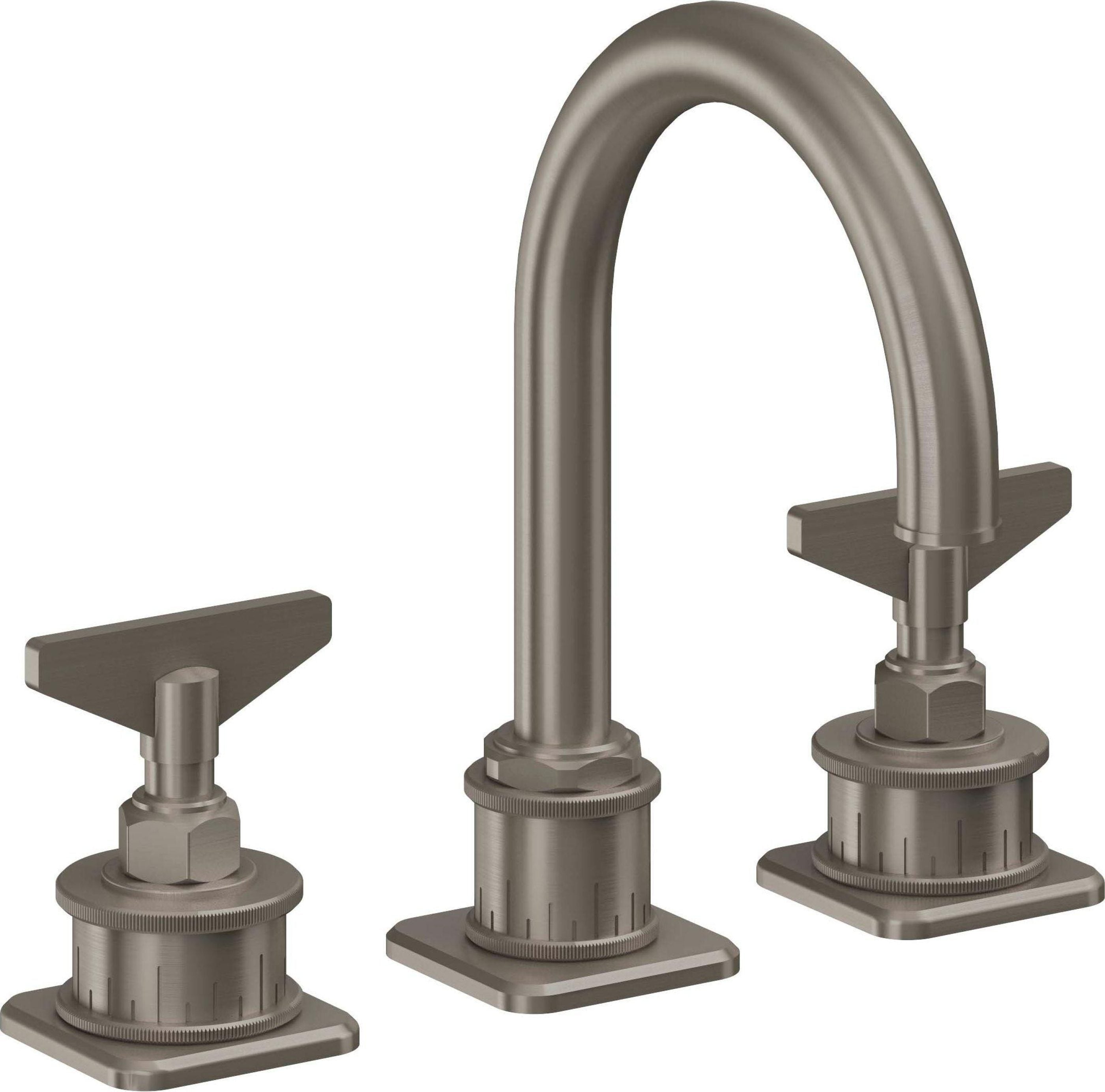 California Faucets - 8602BZB-GRP - 8" Widespread Lavatory Faucet with ZeroDrain - Graphite (PVD) - Steampunk Bay