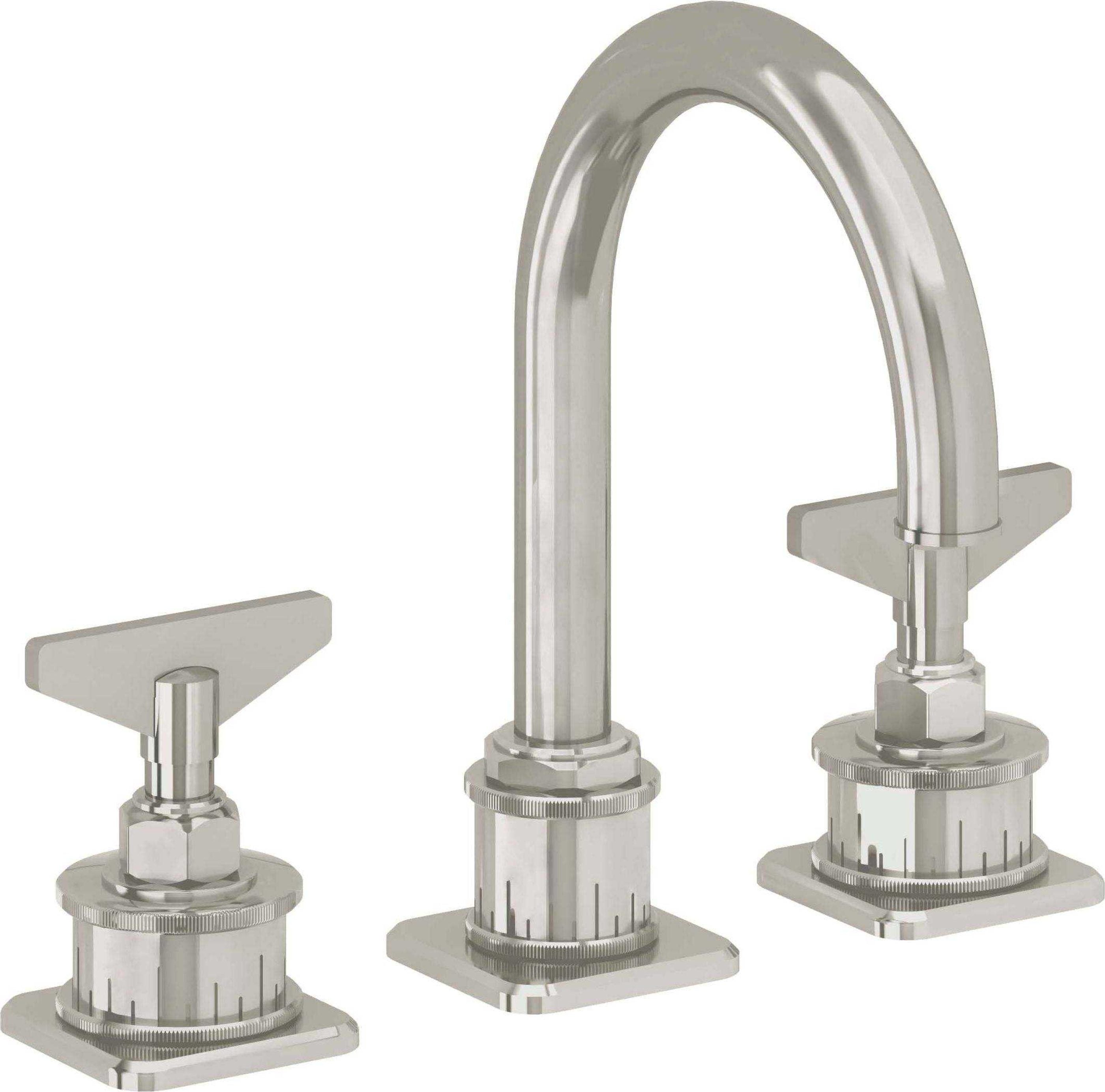 California Faucets - 8602BZB-PN - 8" Widespread Lavatory Faucet with ZeroDrain - Polished Nickel (PVD) - Steampunk Bay