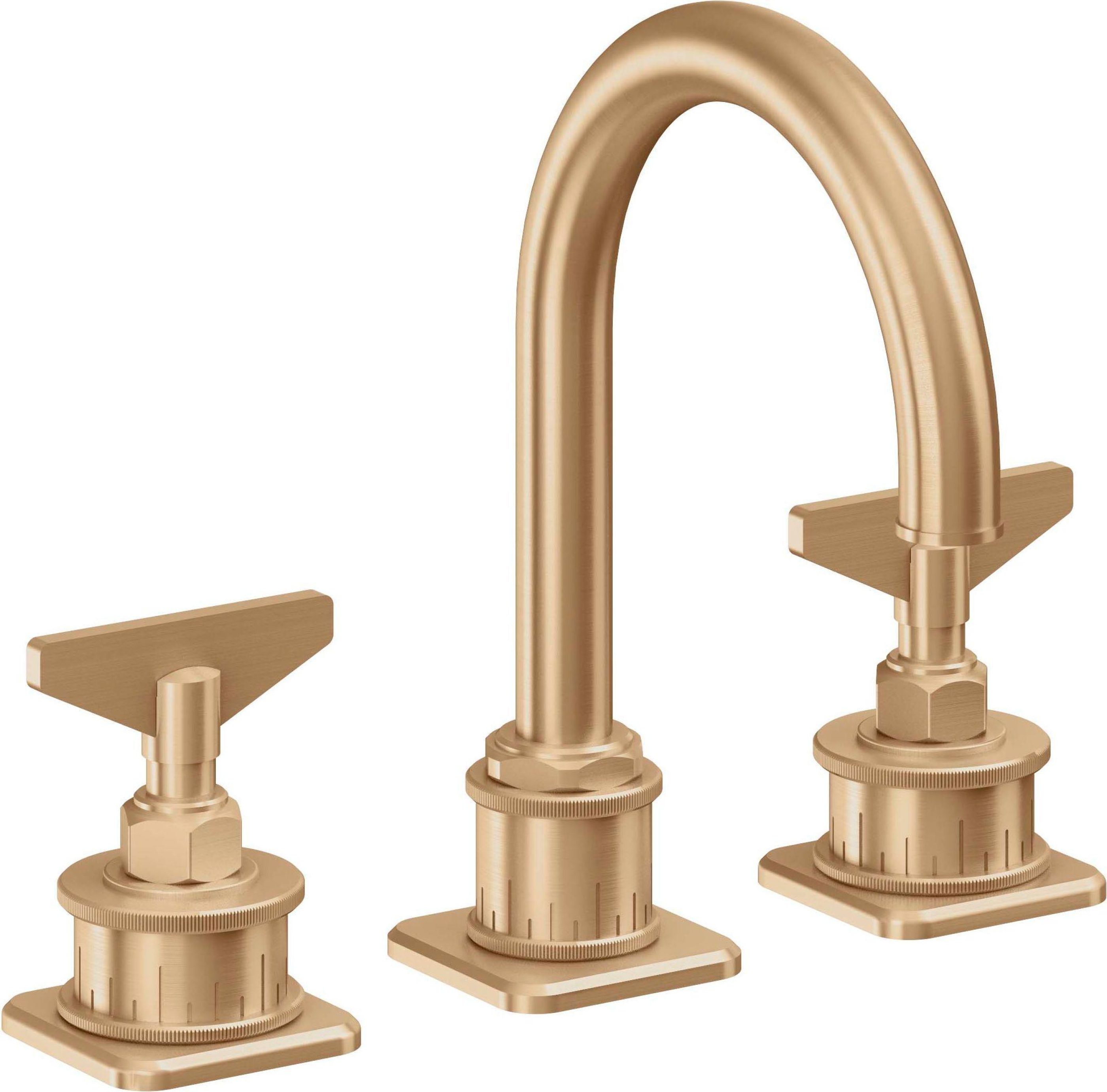 California Faucets - 8602BZB-SBZ - 8" Widespread Lavatory Faucet with ZeroDrain - Satin Bronze (PVD) - Steampunk Bay
