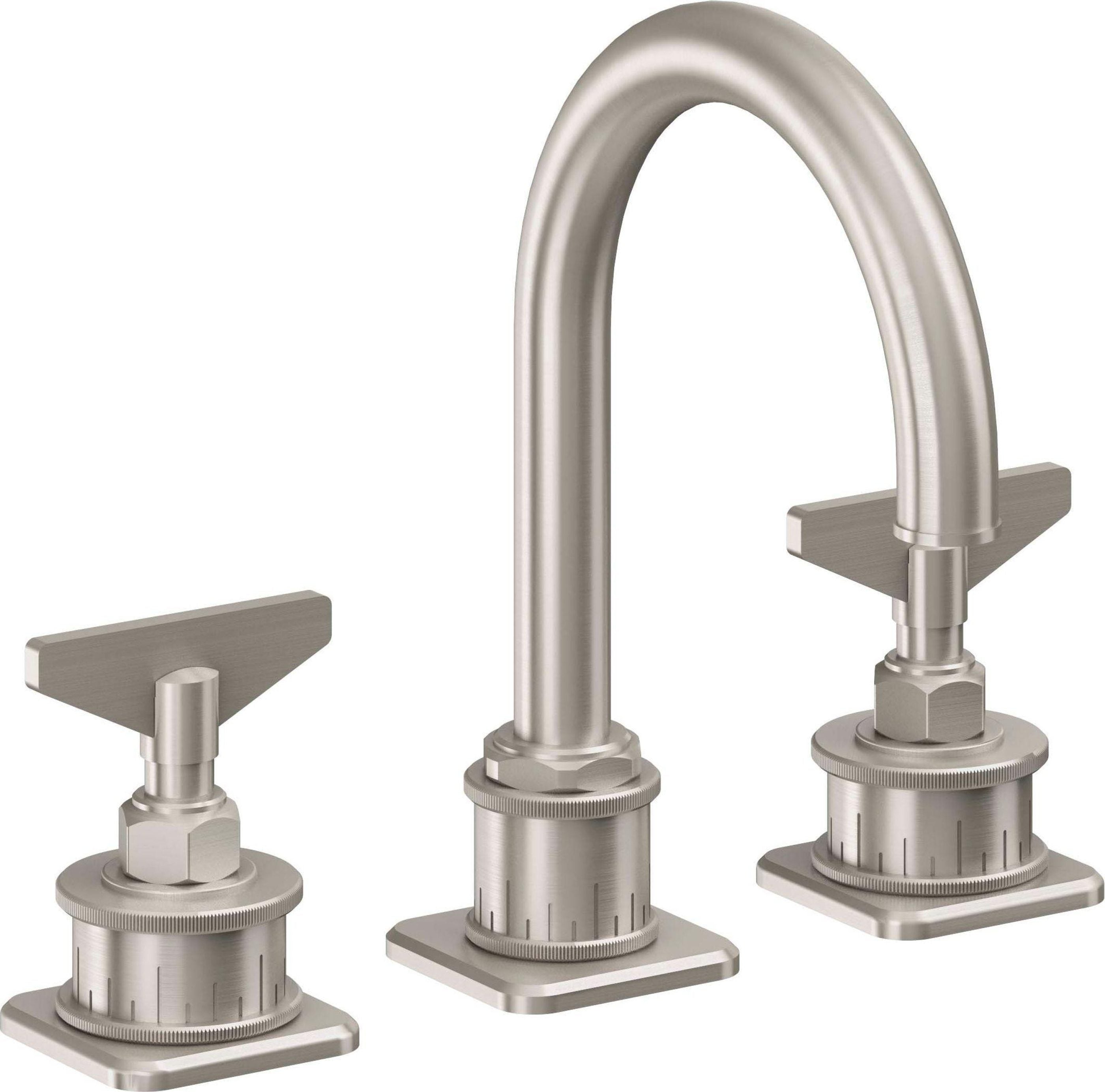 California Faucets - 8602BZB-USS - 8" Widespread Lavatory Faucet with ZeroDrain - Ultra Stainless Steel (PVD) - Steampunk Bay