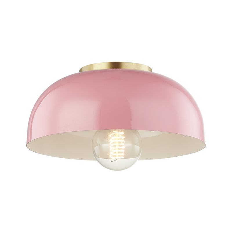 Mitzi - H199501S-AGB/PK - One Light Flush Mount - Avery - Aged Brass/Pink