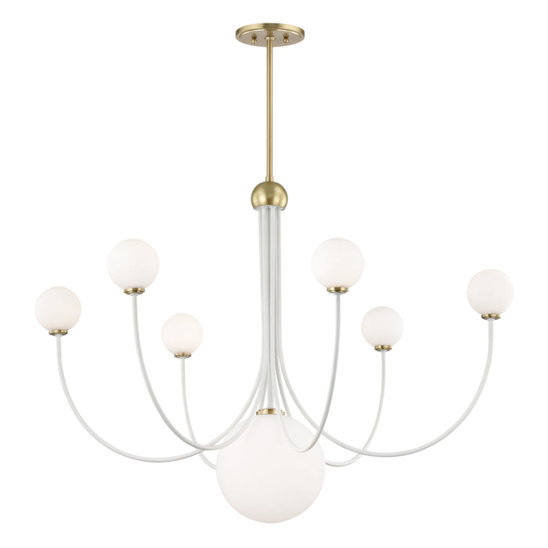 Mitzi - H234807-AGB/WH - LED Chandelier - Coco - Aged Brass/Soft Off White