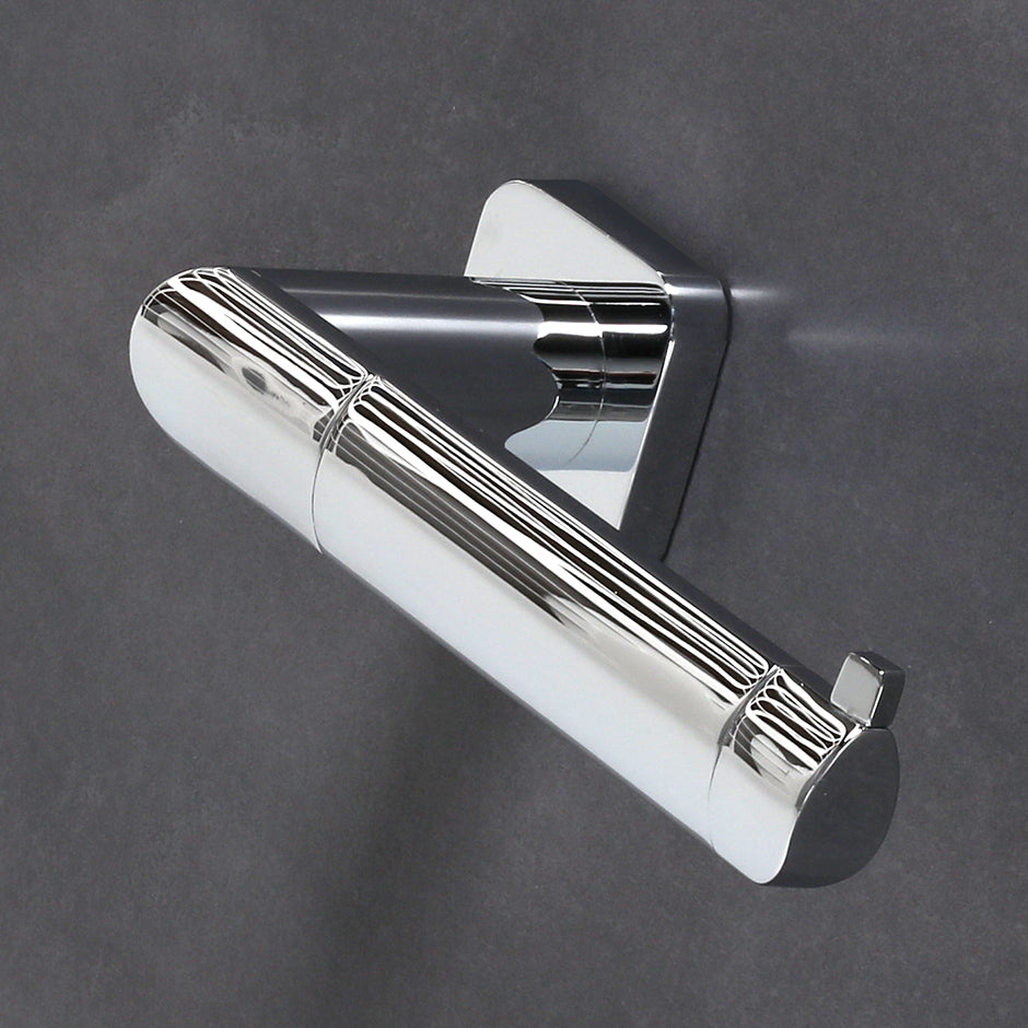 Wall-mount toilet paper holder made of chrome plated brass. W: 7", D: 3", H: 2". - Maison&Co.