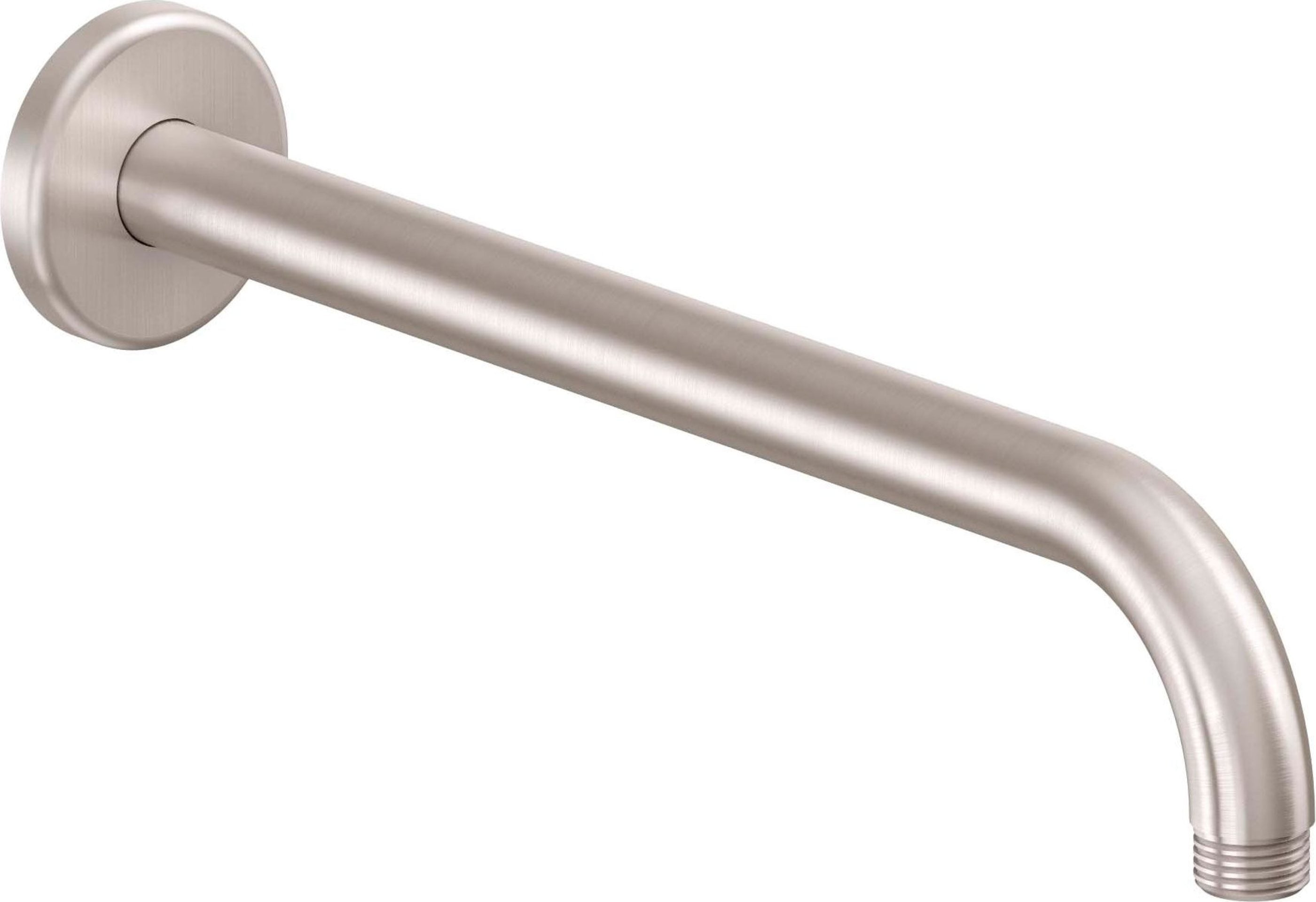California Faucets - 9112-C1-SN - 12" Wall Shower Arm- Round Base - Satin Nickel