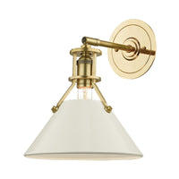 Hudson Valley - MDS350-AGB/OW - One Light Wall Sconce - Painted No.2 - Aged Brass/Off White