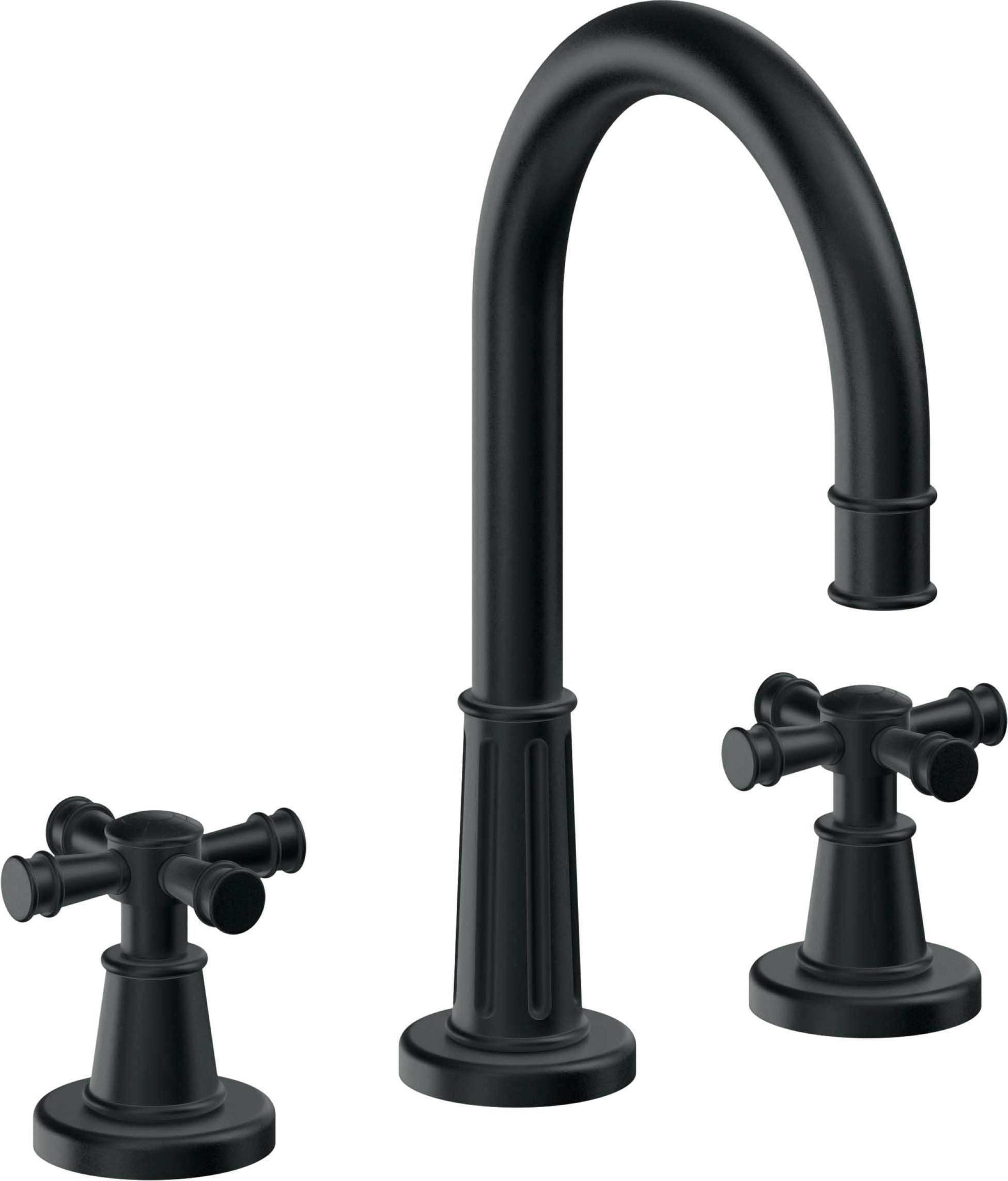 California Faucets - C102XZB-CB - 8" Widespread Lavatory Faucet with ZeroDrain - Carbon (PVD) - Trousdale
