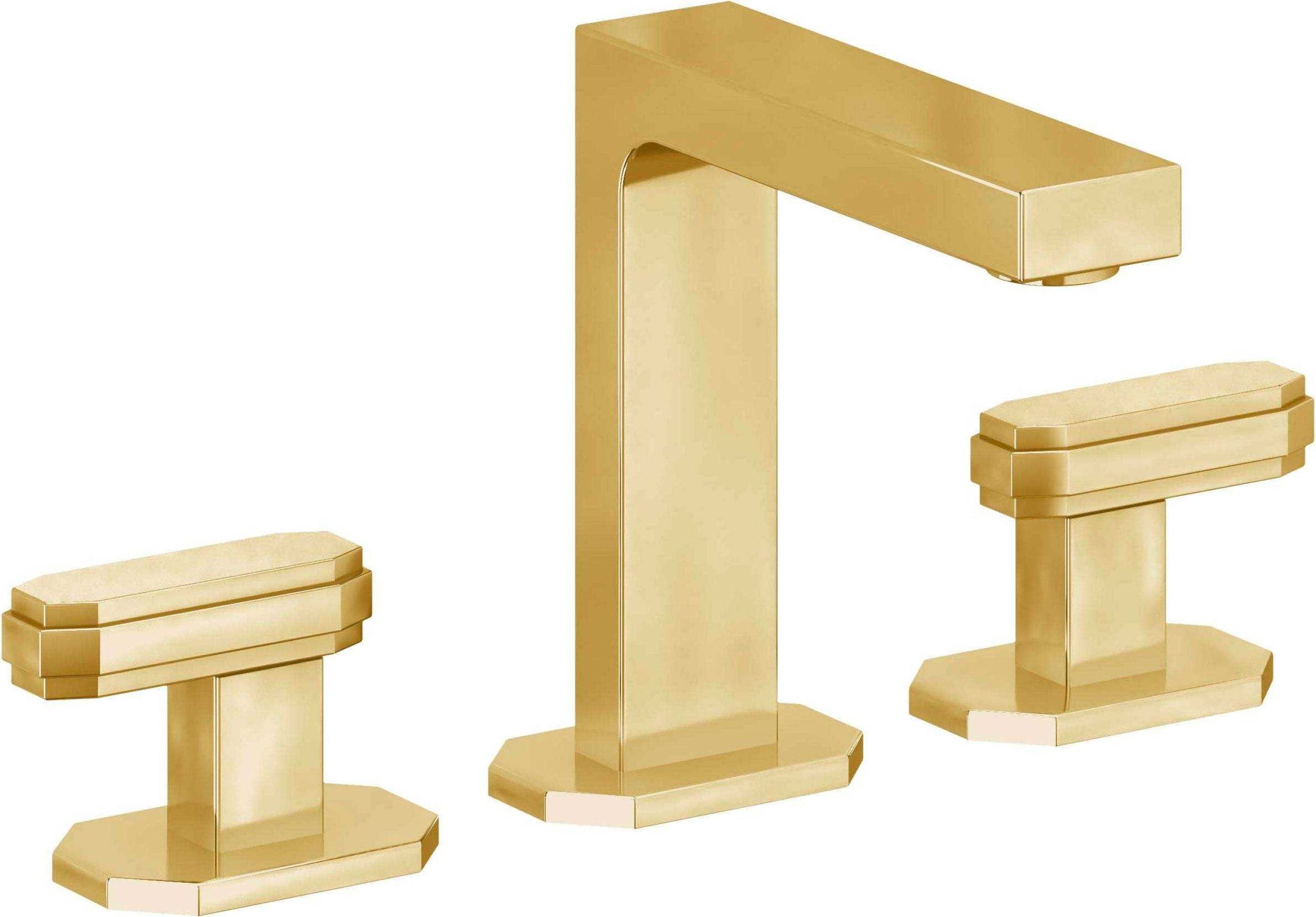 California Faucets - C202-LPG - 8" Widespread Lavatory Faucet - Lifetime Polished Gold (PVD) - Doheny