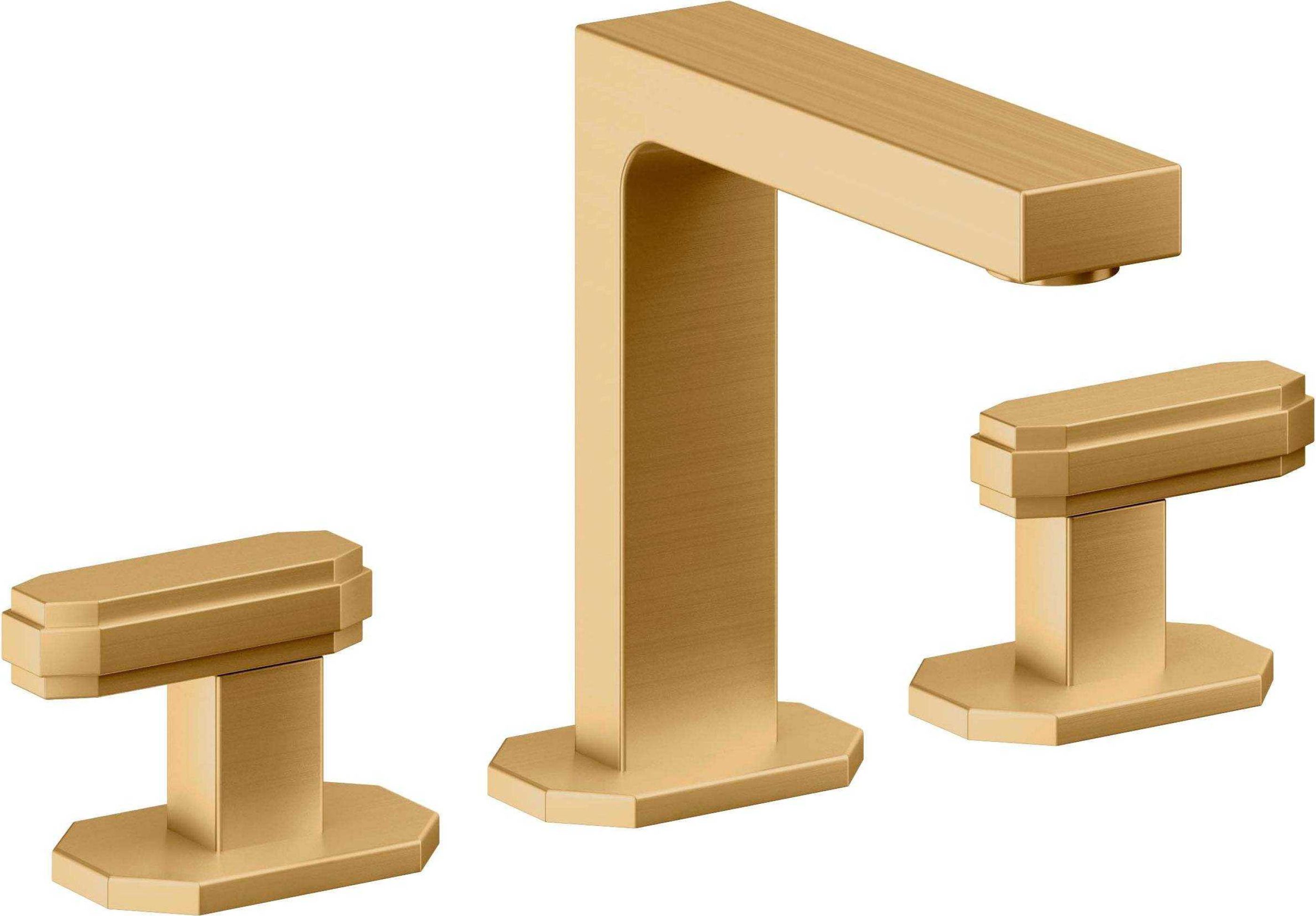 California Faucets - C202ZB-LSG - 8" Widespread Lavatory Faucet with ZeroDrain - Lifetime Satin Gold (PVD) - Doheny
