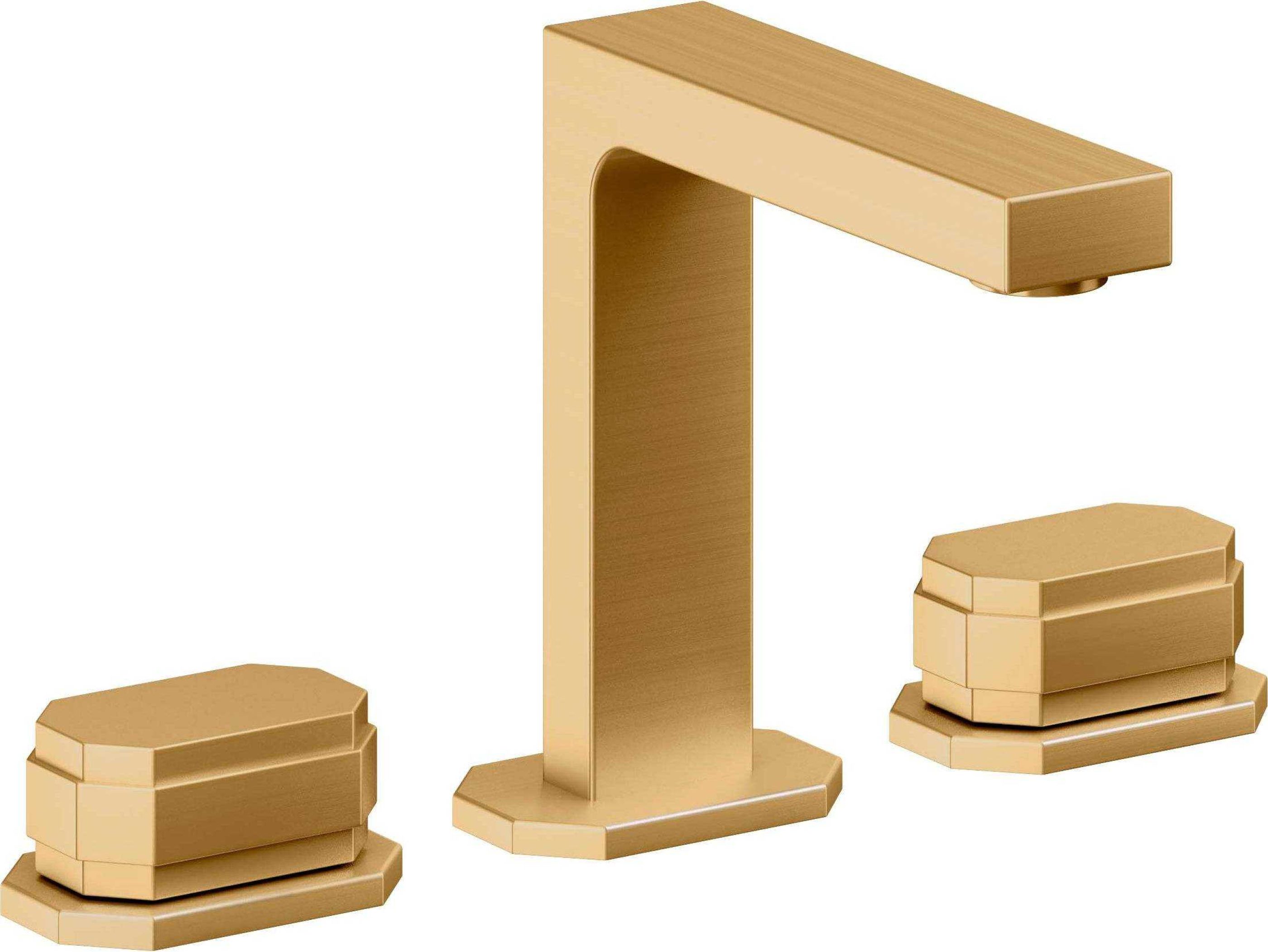 California Faucets - C202BZB-LSG - 8" Widespread Lavatory Faucet with ZeroDrain - Lifetime Satin Gold (PVD) - Doheny