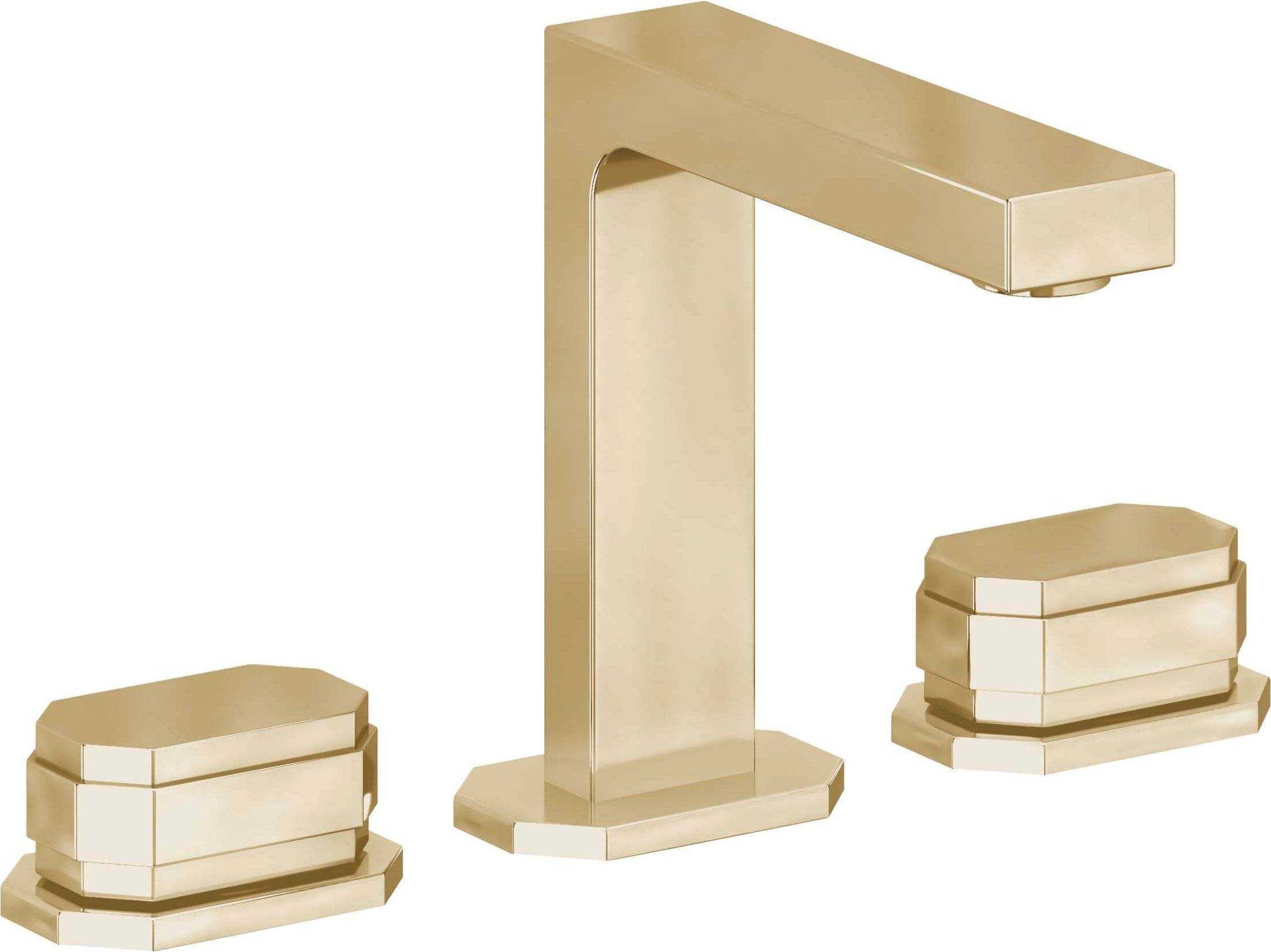California Faucets - C202BZB-PBU - 8" Widespread Lavatory Faucet with ZeroDrain - Polished Brass Uncoated - Doheny