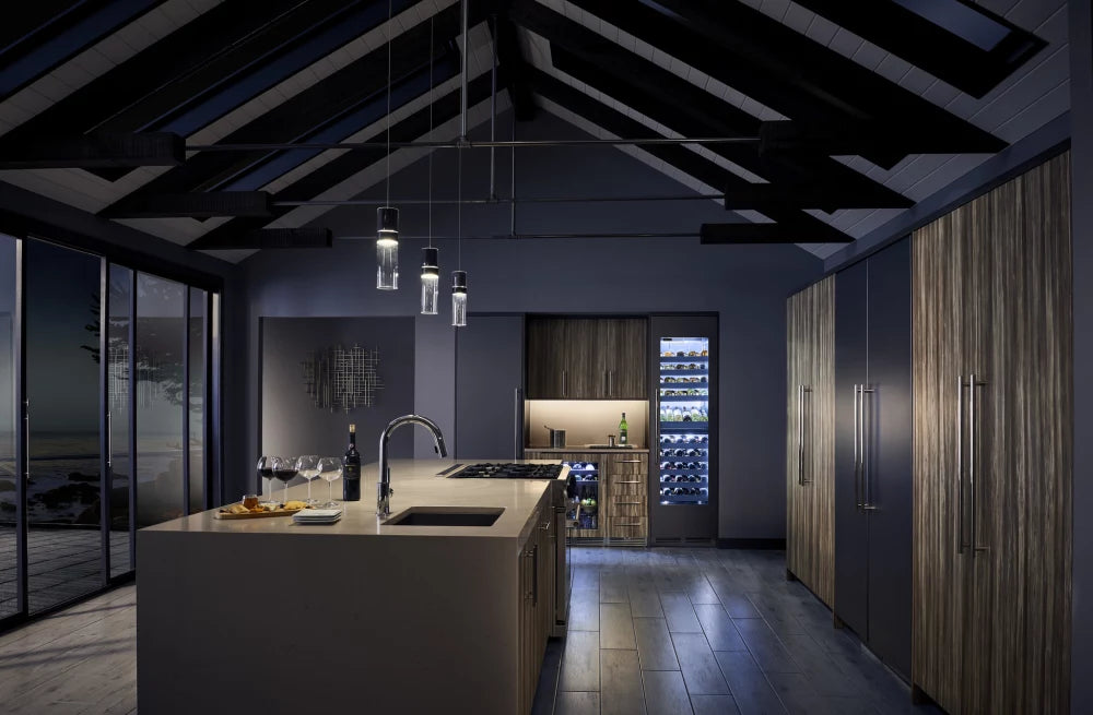 24 Inch Wine Reserve with 86 Bottle Capacity, Dual Temperature Zones, Convertible Display Shelf, Touch-Screen Controls, Glass Pane Ready and Theatre Lighting: Left Hinge - Maison&Co.