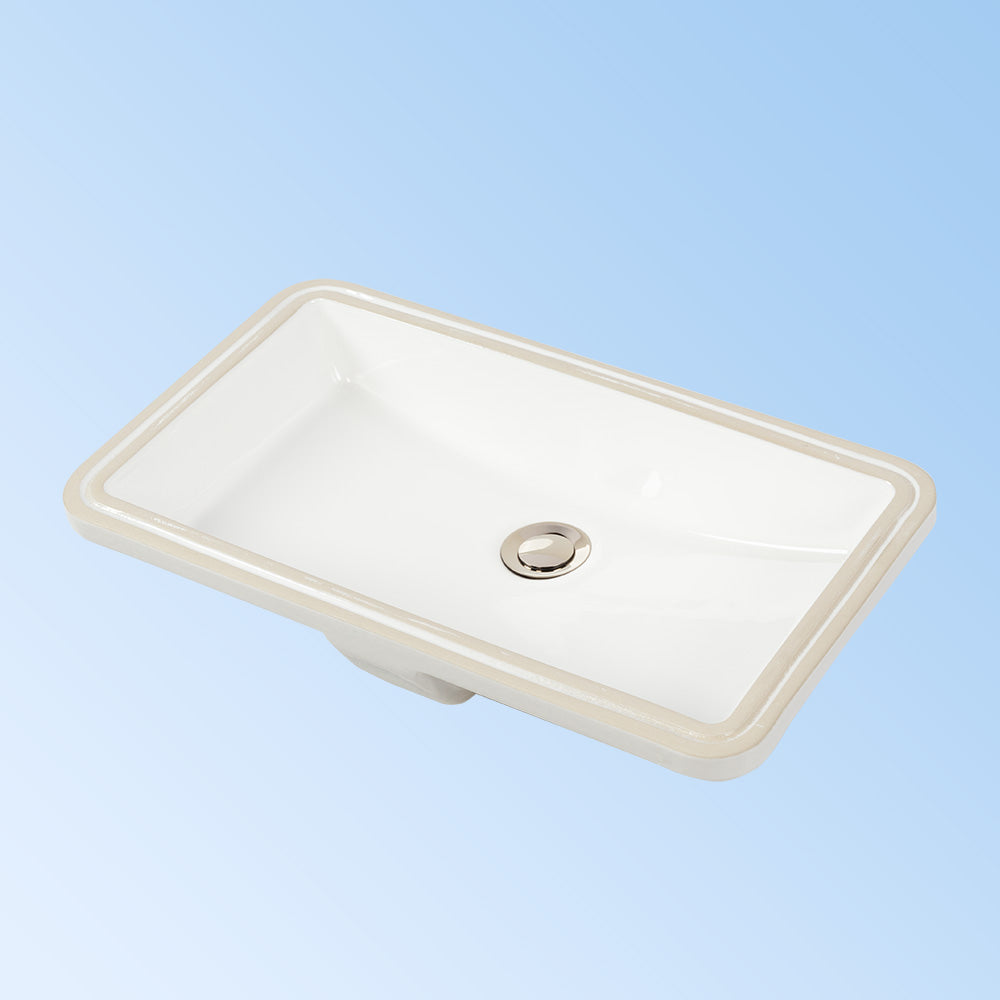 ADA under-counter porcelain sink with an overflow. W:21", D:12", H: 5 3/4" - Maison&Co.