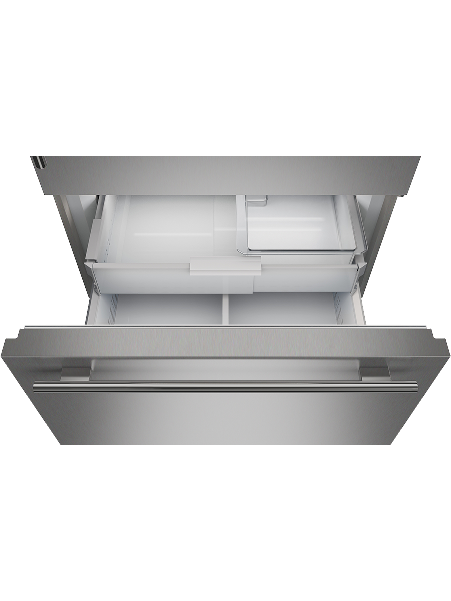 36" Classic Over-And-Under Refrigerator/Freezer With Glass Door