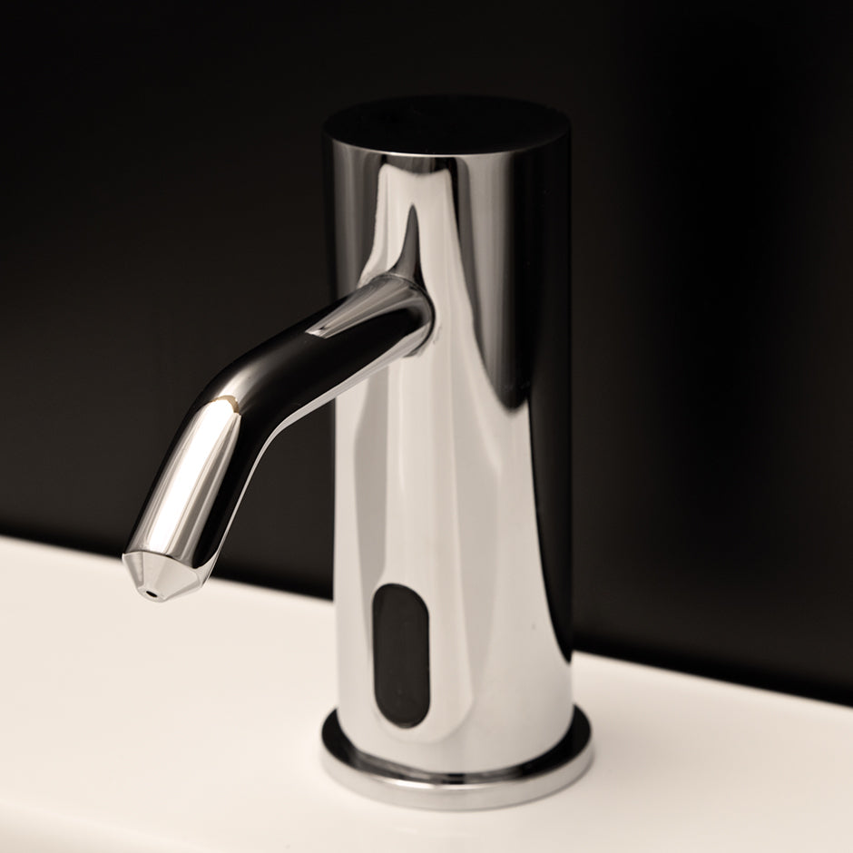 Deck-mount single-hole electronic soap dispenser. SPOUT: 3 3/8", H: 4 1/8". - Maison&Co.