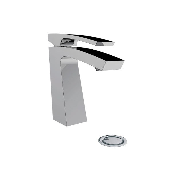 Franz Viegener - FV181/J8-PC - Single Handle Luxury Lavatory Set With Push Down Pop-Up Drain Assembly (No Lift Rod) - Polished Chrome