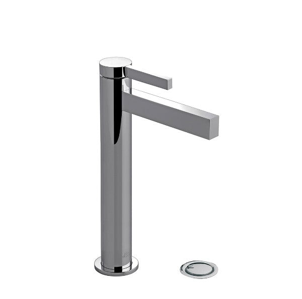 Franz Viegener - FV18102/J2-PC - Tall Vessel Height, Single Handle Luxury Lavatory Set, With Push-Down Pop-Up Drain Assembly (No Lift Rod) - Polished Chrome
