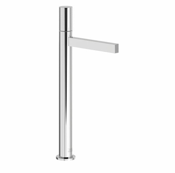 Franz Viegener - FV18102/J2R-PC - Tall Vessel Height, Single Handle Luxury Lavatory Set, Rings Cylinder Handle, With Push-Down Pop-Up Drain Assembly (No Lift Rod) - Polished Chrome
