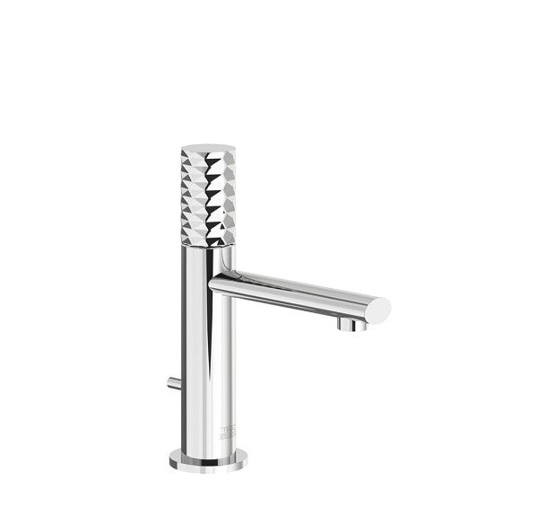 Franz Viegener - FV182/59D-PC - Single Handle Luxury Lavatory Set, Diamond Cylinder Handle With Pop-Up Drain Assembly - Polished Chrome
