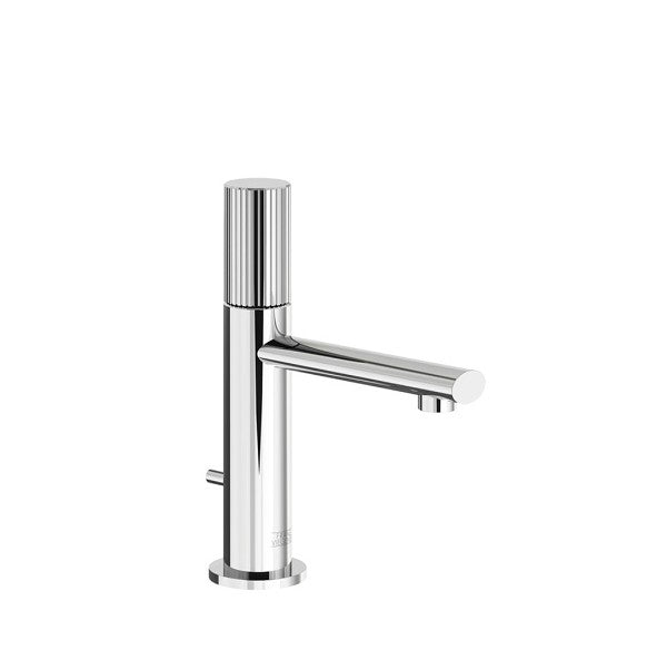 Franz Viegener - FV182/59V-PC - Single Handle Luxury Lavatory Set, Vertical Lines Cylinder Handle With Pop-Up Drain Assembly - Polished Chrome