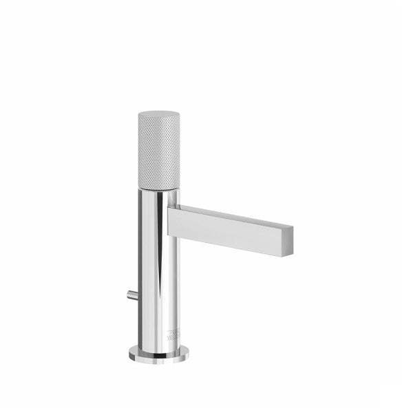 Franz Viegener - FV182/J2K-PC - Single Handle Luxury Lavatory Set, Knurling Cylinder Handle, With Pop-Up Drain Assembly - Polished Chrome