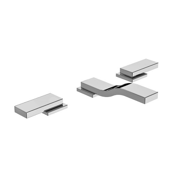 Franz Viegener - FV207/J9-PC - Widespread Lavatory Faucet With Push-Down Pop-Up Drain Assembly (No Lift Rod) - Polished Chrome