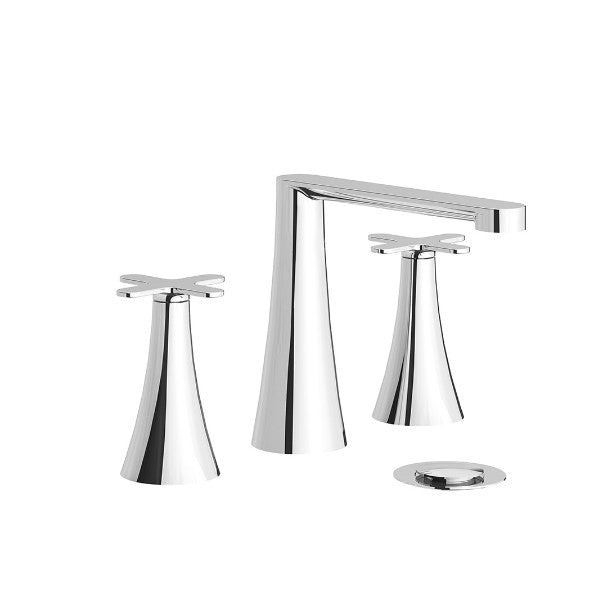 Franz Viegener - FV207/K4-PC - Widespread Lavatory Faucet With Push-Down Pop-Up Drain Assembly (No Lift Rod) - Polished Chrome