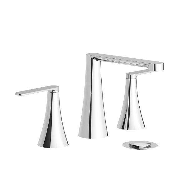 Franz Viegener - FV207/K4L-PC - Widespread Lavatory Faucet With Push-Down Pop-Up Drain Assembly (No Lift Rod) - Polished Chrome
