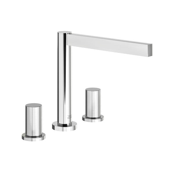 Franz Viegener - FV210/J2R-PC - Deck Mounted Roman Bath Faucet 3/4" Valves, Rings Cylinder Handle - Polished Chrome