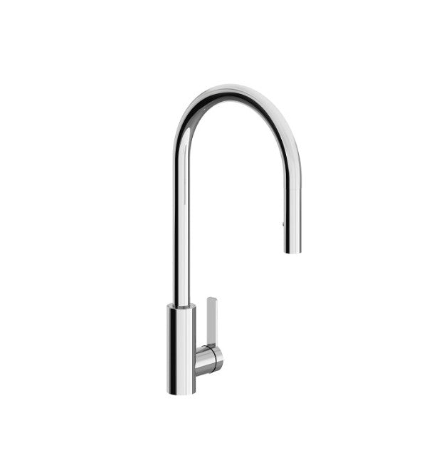 Franz Viegener - FV412/K5-PC - Single Handle Deck Mount Kitchen Mixer With Pullout Sprayer Flexible Hose Included - Polished Chrome