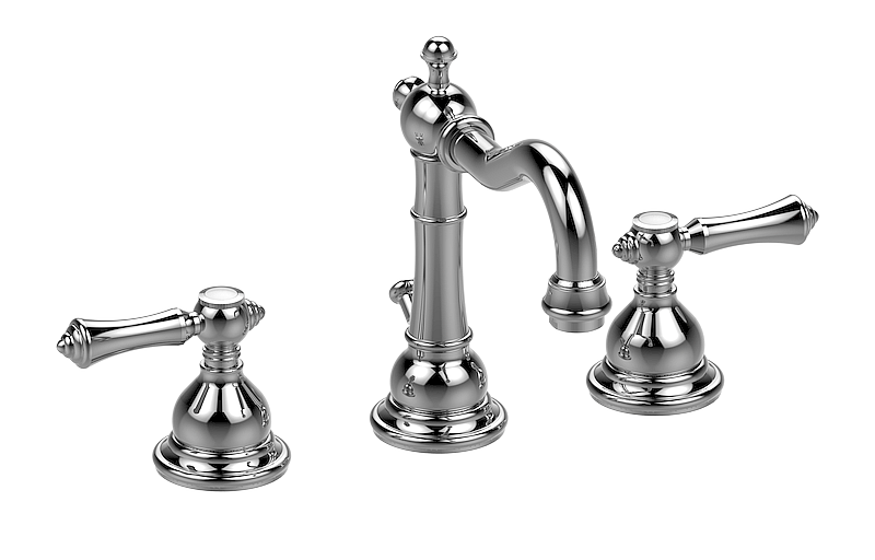 Graff - Adley Widespread Lavatory Faucet Length:18" Width:12" Height:4" - Architectural White - G-2500-LM15-WT