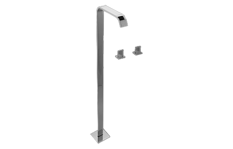 Targa Floor-Mounted Tub Filler w/Wall-Mounted Handles in Multiple Finishes - Maison&Co.