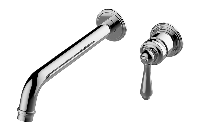 Graff - Camden Wall Mount Lavatory Faucet (9 1/4" Spout) (Rough & Trim)  - Warm Bronze PVD - G-6936-LM48W-WB-T