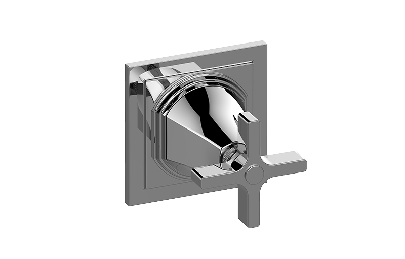 Graff - M-Series Finezza UNO 3-Way Diverter Trim Plate with Cross Handle  Length:12" Width:5" Height:4" - Warm Bronze PVD - G-8074-C15E1-WB-T