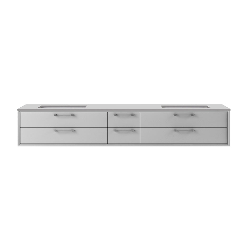 Solid Surface countertop with two cut-outs for under mount sink-5452UN  for wall-mount under-counter vanity GEM-UN-72 , sold together with the cabinet. W: 72", D: 22", H: 1/2". - Maison&Co.