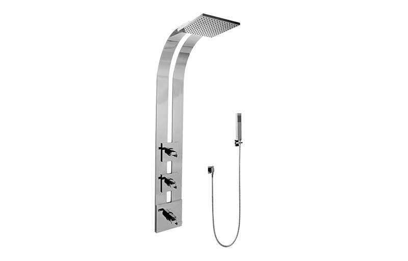 Immersion Square Thermostatic Ski Shower Set w/Handshowers (Trim & Rough) in Multiple Finishes - Maison&Co.