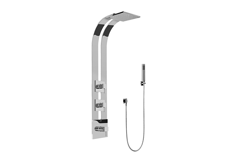 Qubic Tre Square Thermostatic Ski Shower Set w/Handshowers (Trim & Rough) in Multiple Finishes - Maison&Co.