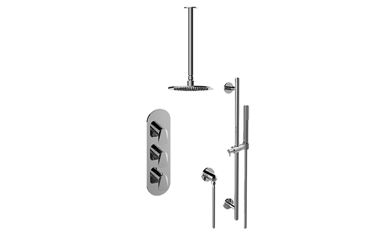 Sento M-Series Thermostatic Shower System Shower with Handshower (Rough & Trim)  in Multiple Finishes - Maison&Co.